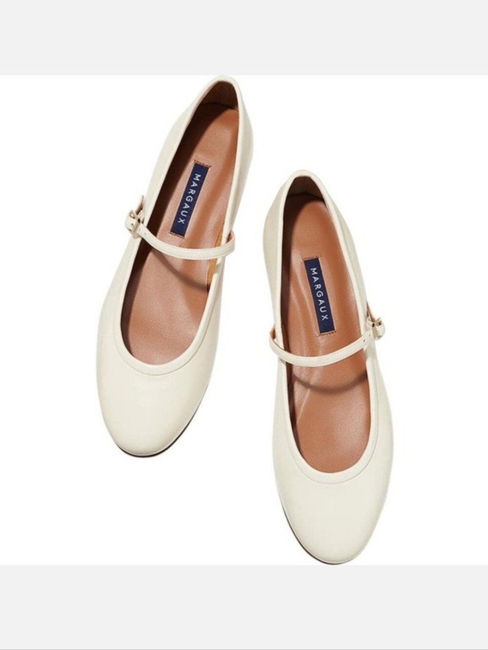 MARGAUX THE DEMI JANE FLAT SHOES ECRU NAPPA